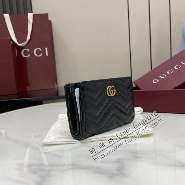 Gucci專櫃古馳最新款Marmont系列絎縫卡包 jh2976型號：773427